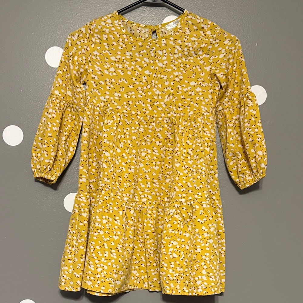 Charming Yellow Floral Kids Dress